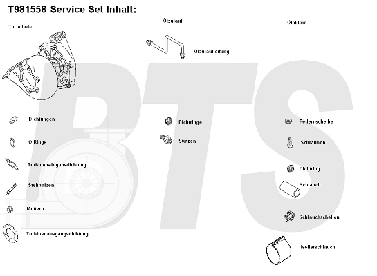 Compresor,sistem de supraalimentare T981558 BTS Turbo